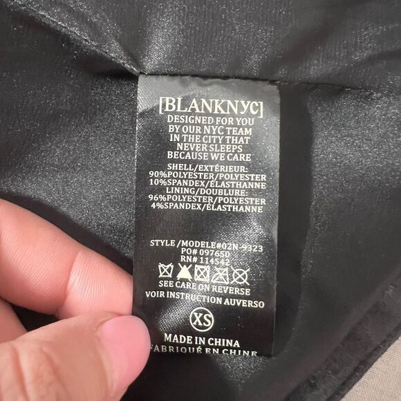 Blank nyc nwt black faux leather moto asymmetric zipper jacket size xs - Picture 9 of 11